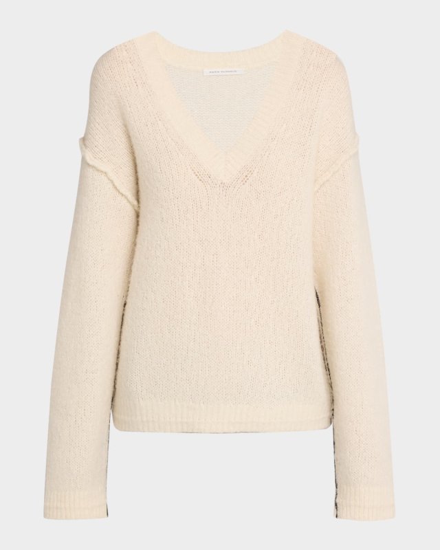 Air Spun Cashmere Knit V-Neck Sweater